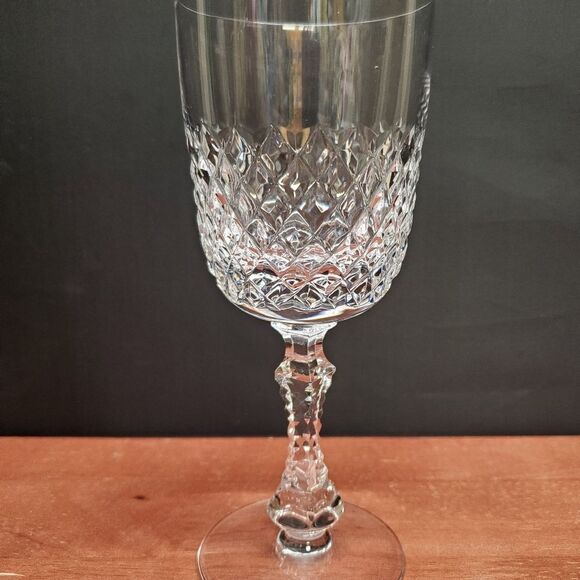 Vintage PARMA by Josair Diamond Crystal Cut Stemware Wine Glasses - Picture 9 of 16